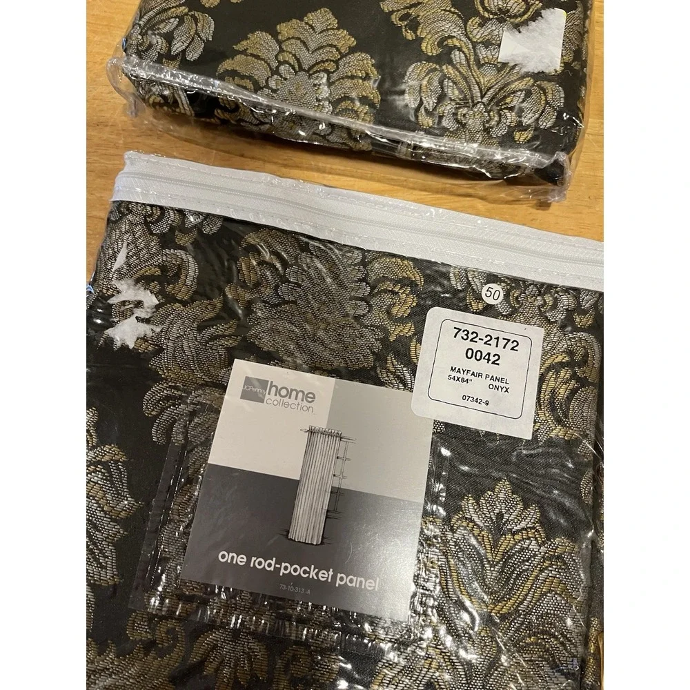 JCPenney Home Onyx Mayfair Rod Pocket Panel Curtains‎ 54 X 84